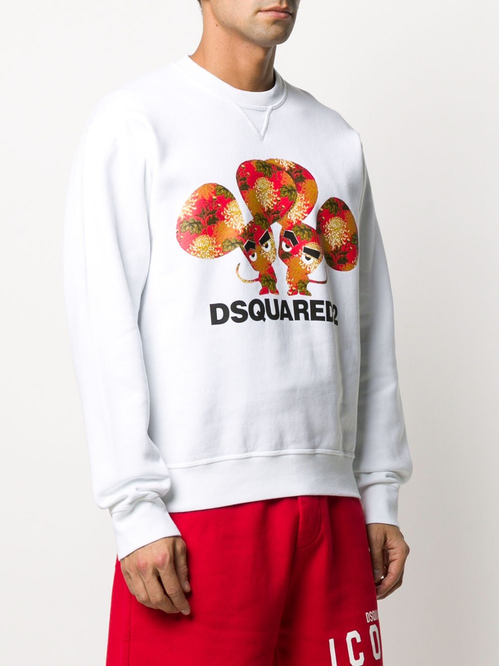 Shop Dsquared2 Logo Print Cotton Sweater In White