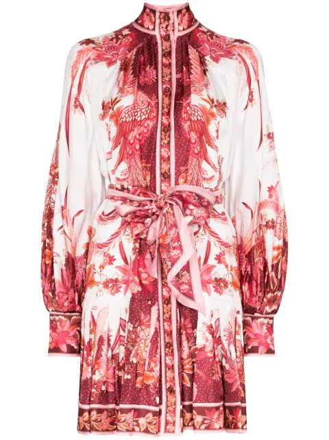 pink Zimmermann tie-waist mini dress 