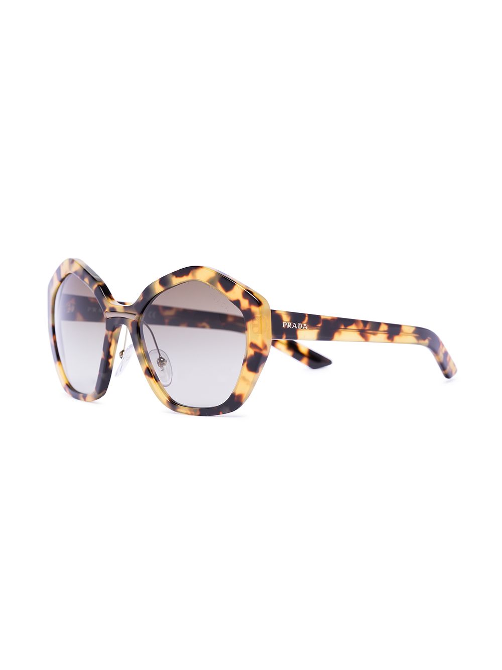 фото Prada eyewear brown hexagon lens tinted sunglasses