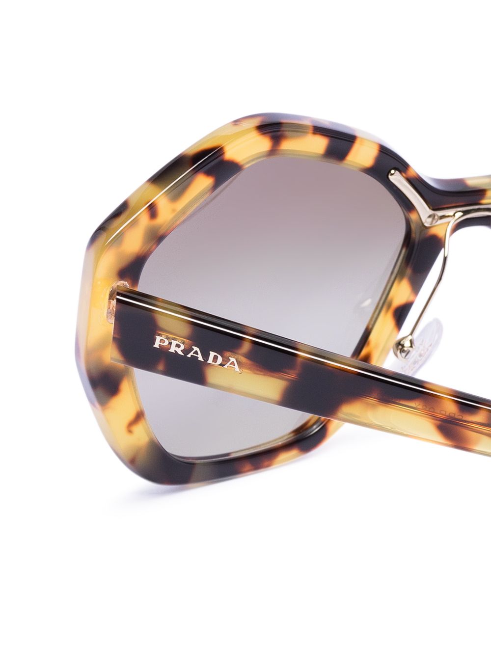 фото Prada eyewear brown hexagon lens tinted sunglasses