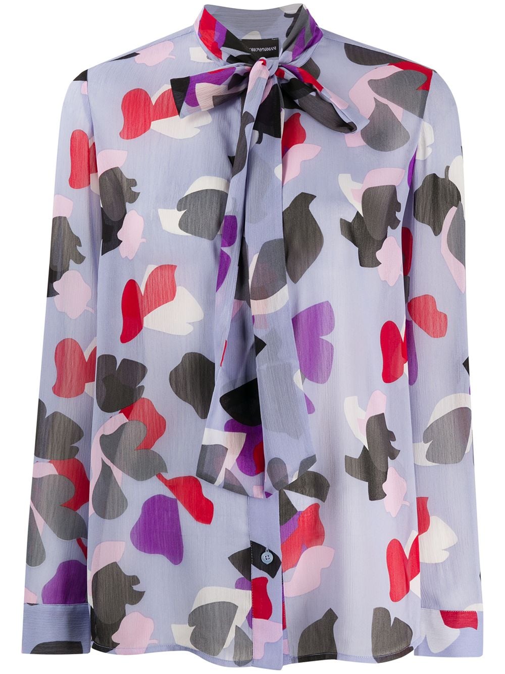 Shop Emporio Armani Abstract Print Blouse In Purple