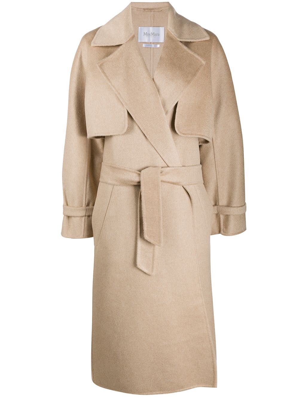 Max Mara Belted Coat In Nude