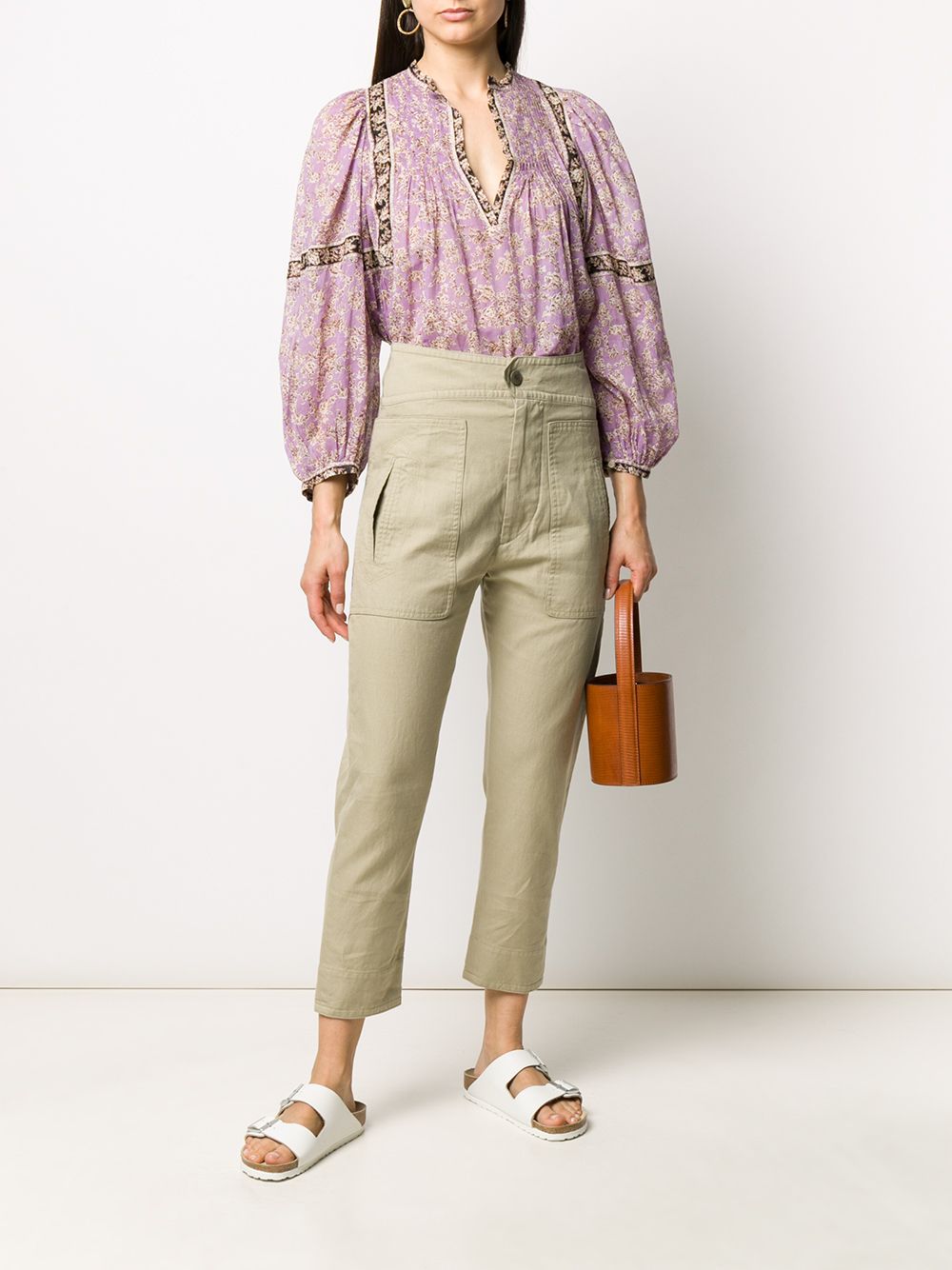 фото Isabel marant étoile violette floral-print blouse