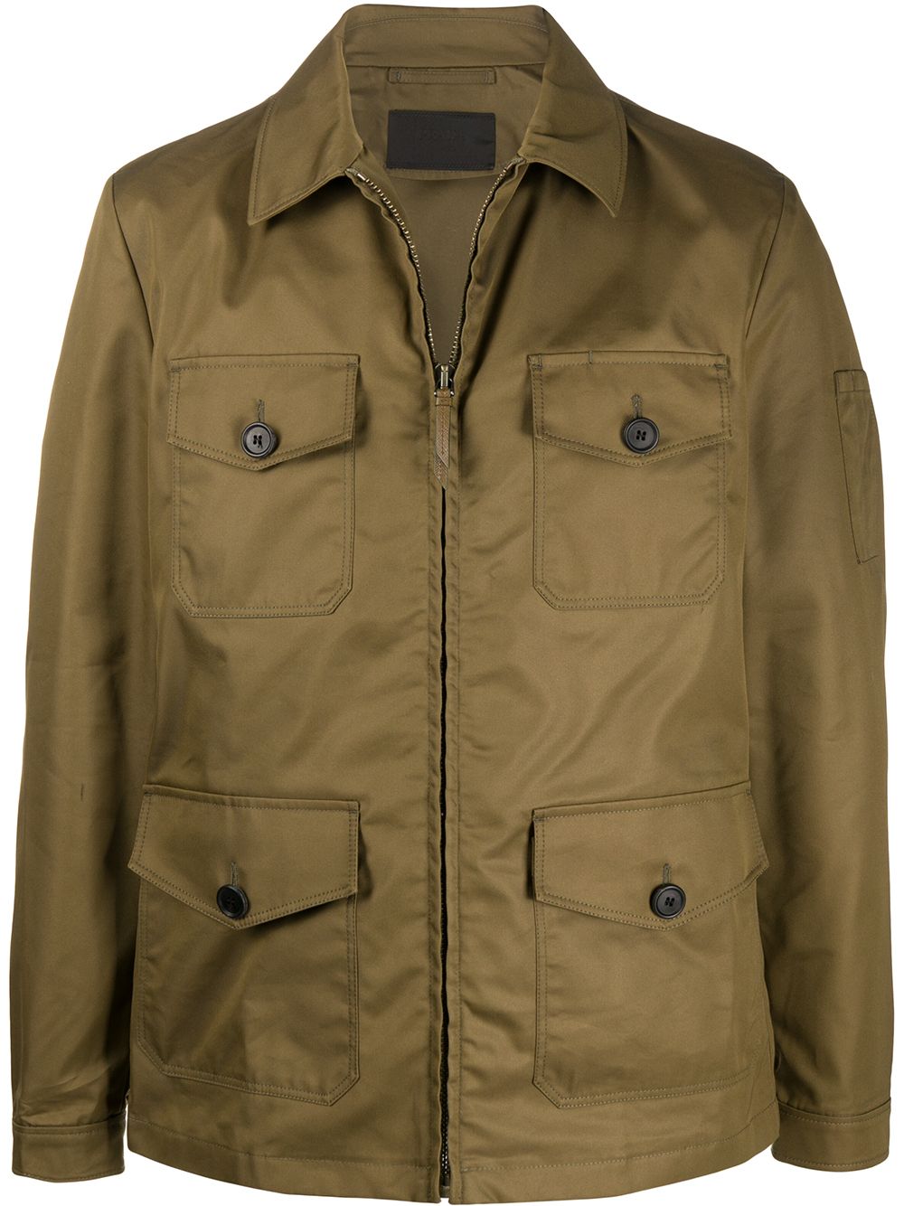 Prada Zipped Military Jacket In F0481 Lichene