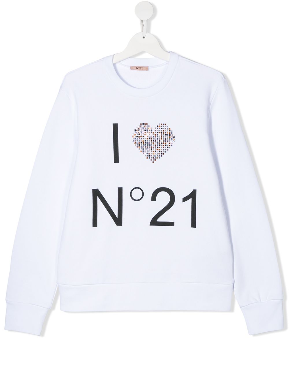 фото Nº21 kids logo print sequin embroidered sweatshirt