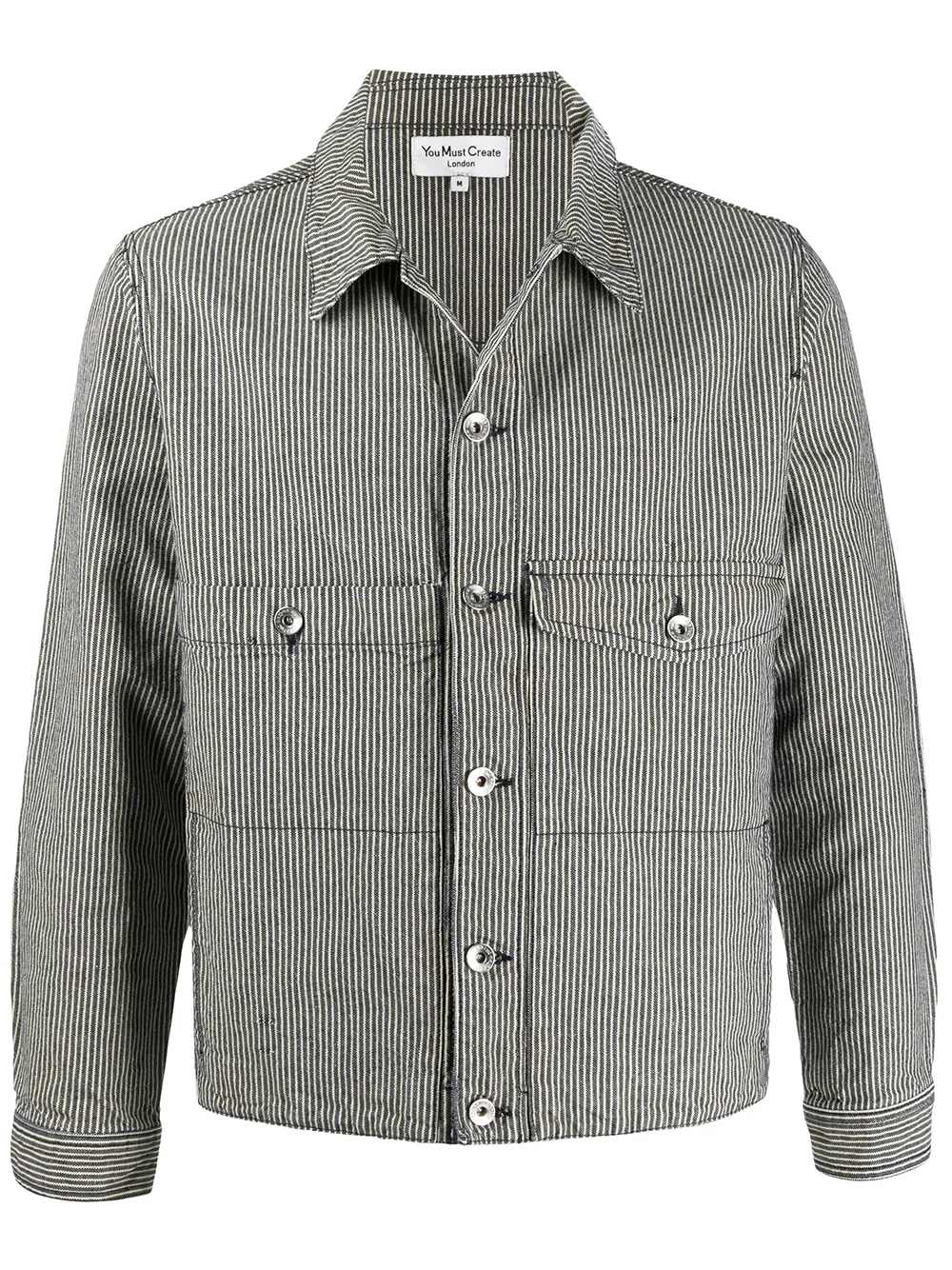 Ymc You Must Create Pinstripe Denim Jacket In Blue