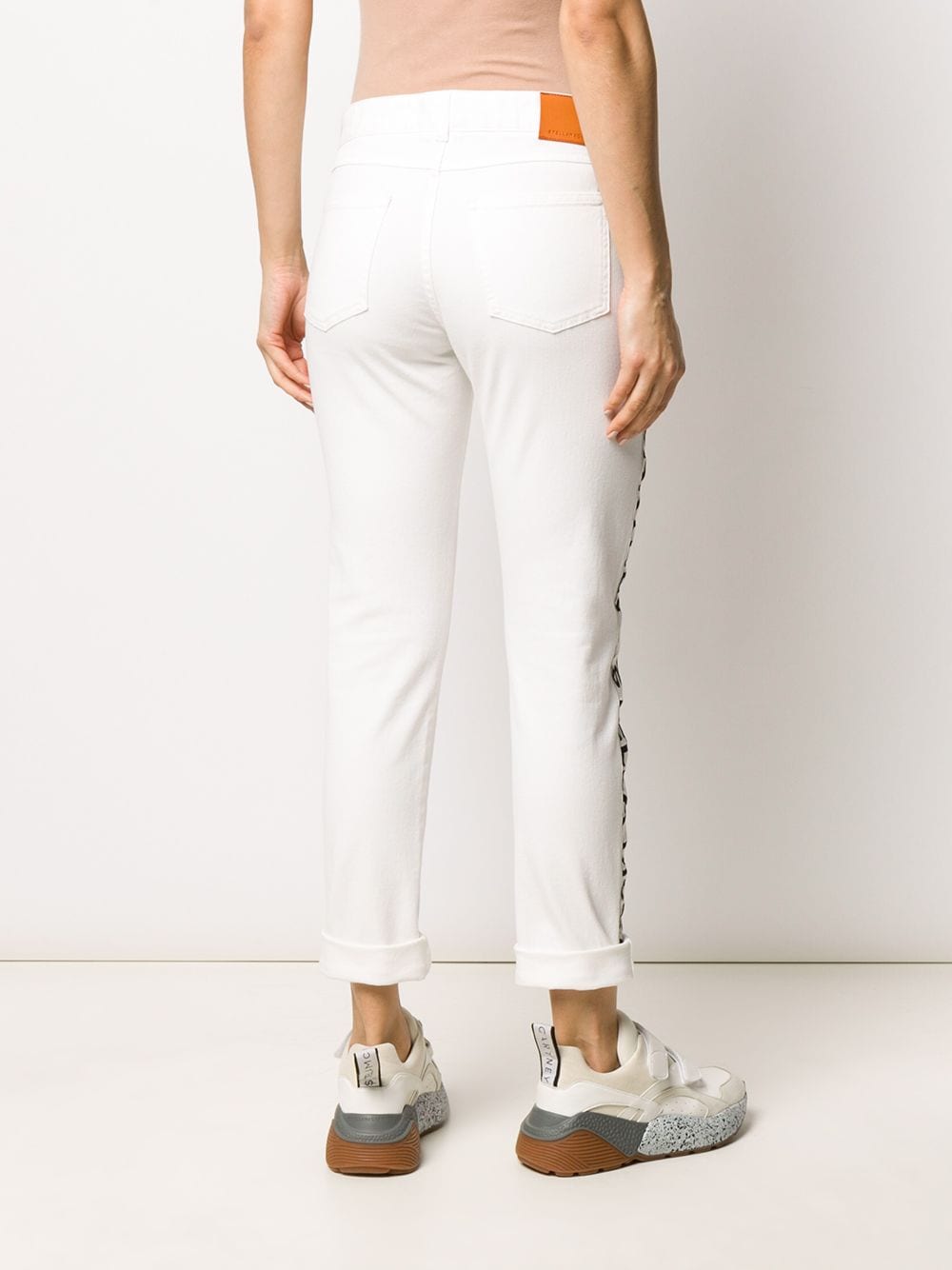 Shop Stella Mccartney Logo Tape Skinny Jeans In White