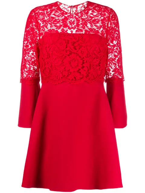 Valentino Garavani floral lace A-line minidress