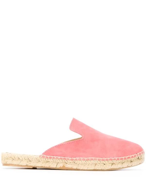 pink backless loafers