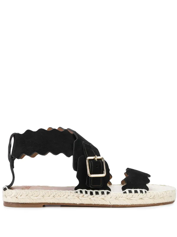 scallop espadrille sandal