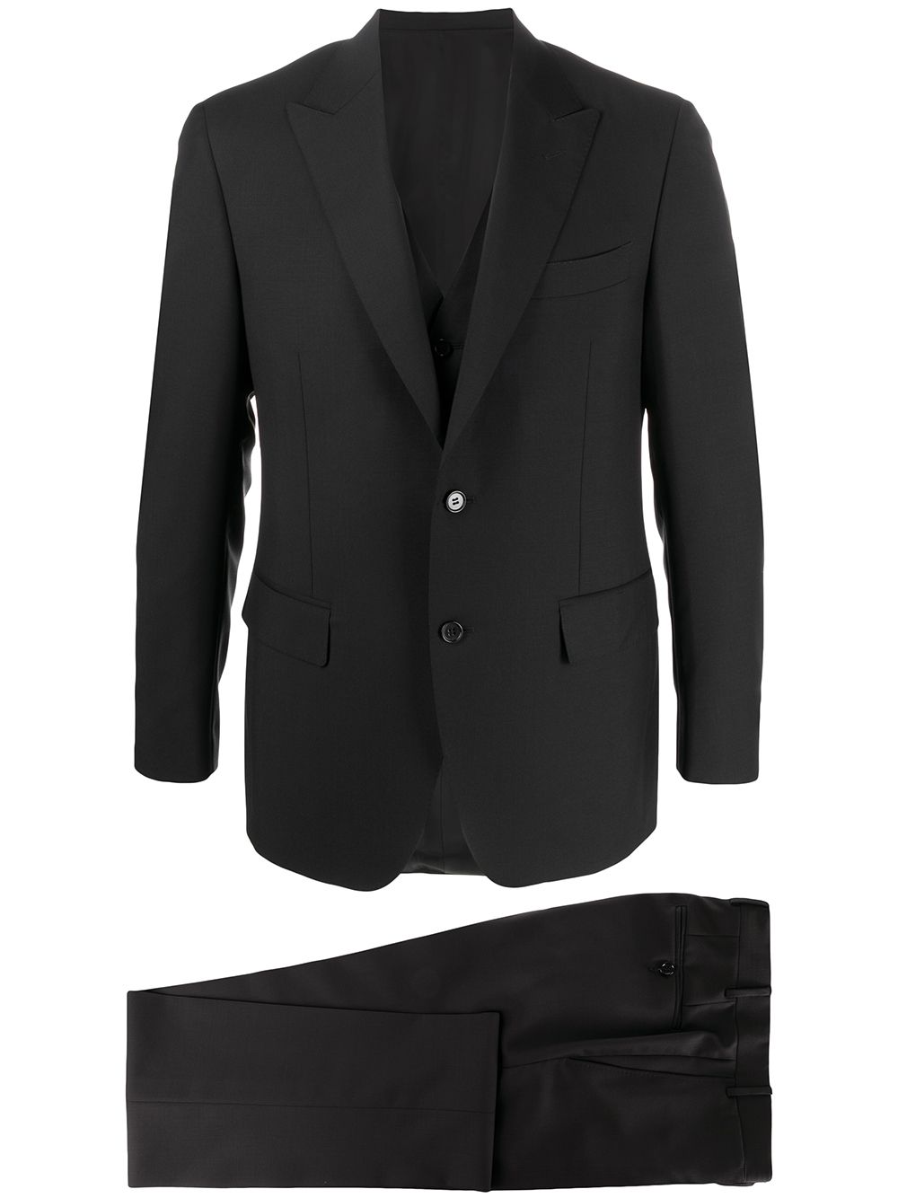 Canali Light Slim Two Piece Suit In Black