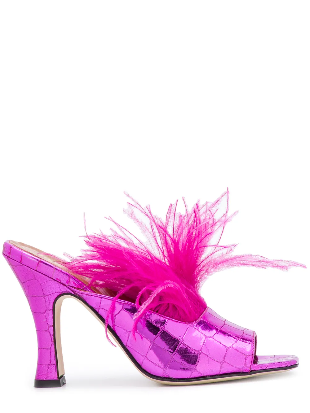 marabou feather mules