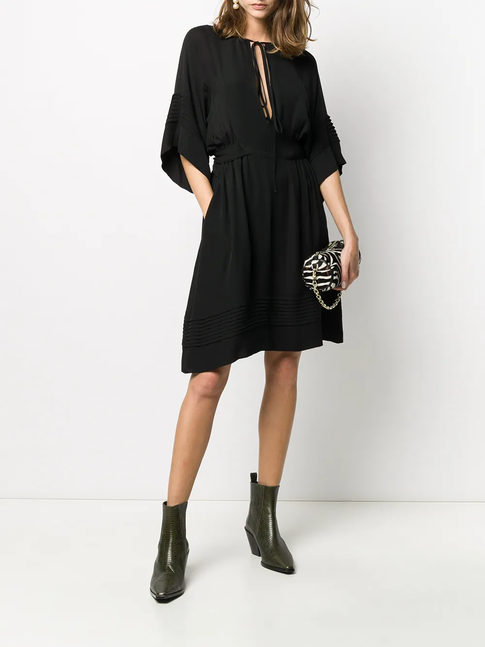 Dsquared2 Jurk met watervalhals - Zwart