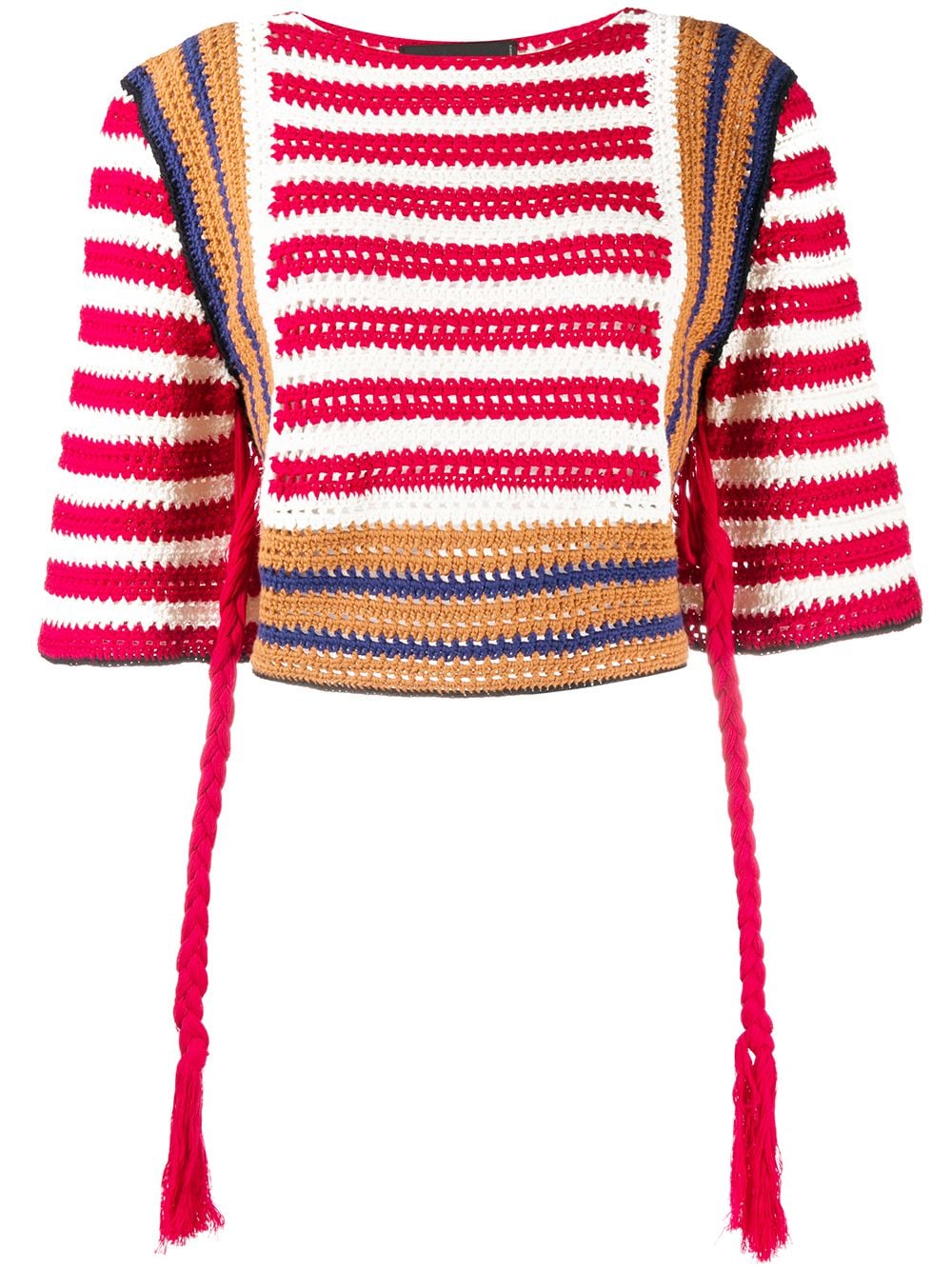 Image 1 of Dsquared2 crochet knit striped jumper