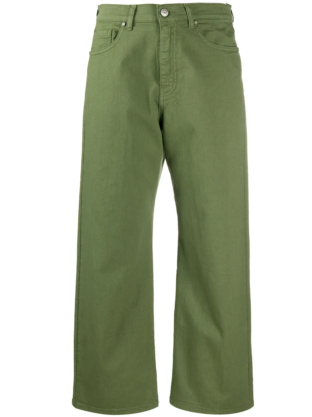 P.a.r.o.s.h High Rise Cropped Jeans In Green