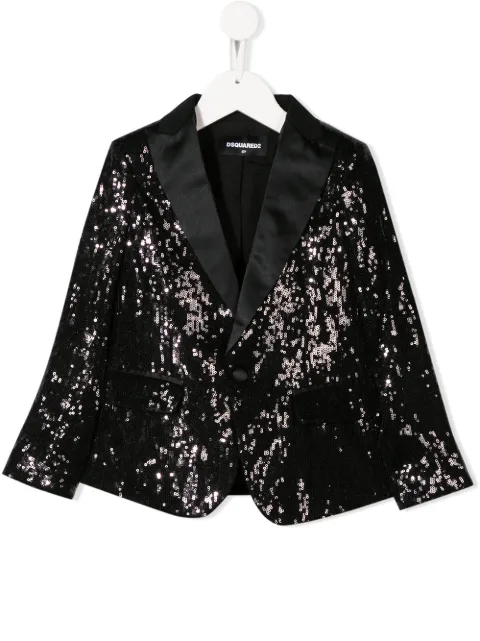 DSQUARED2 KIDS blazer con bordado de lentejuelas