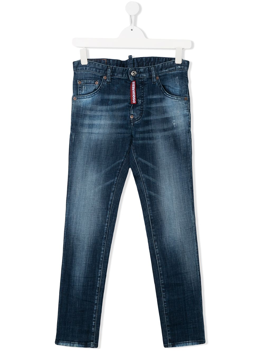 Dsquared2 Teen Skinny-fit Washed Jeans In Blue