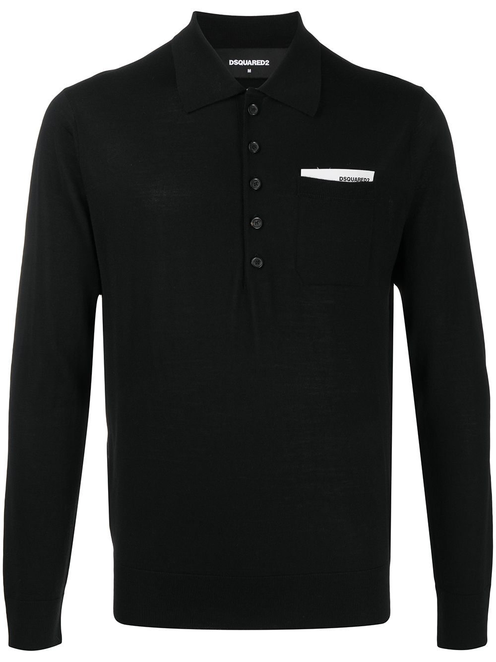 Dsquared2 Logo Print Polo Shirt In Black