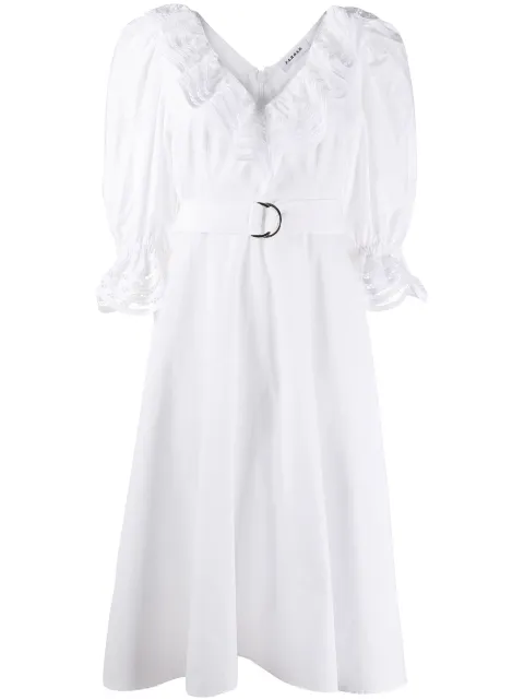 lace trim midi dress