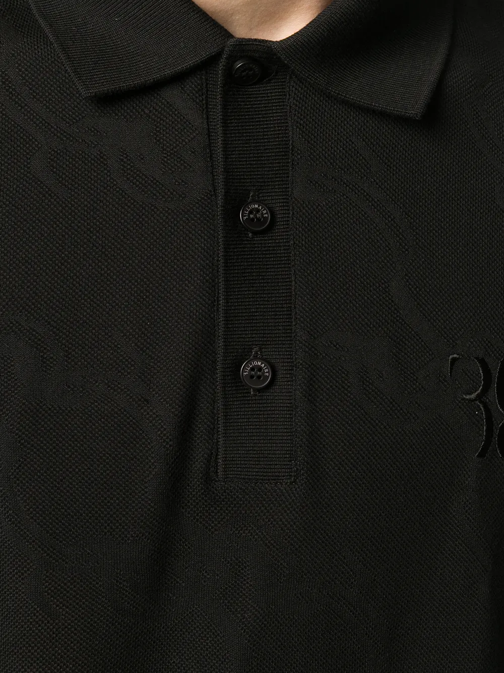 Billionaire Poloshirt met geborduurd logo Zwart