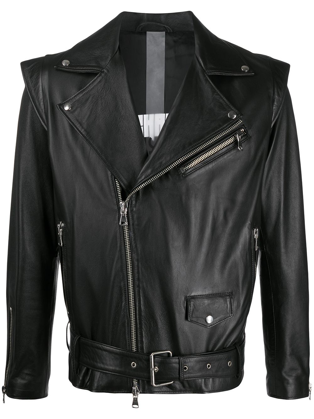 Omc Regular-fit Zip-up Biker Jacket In Black