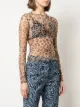 R13 sheer leopard print top