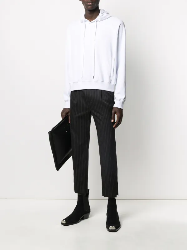 Haider Ackermann Embroidered Back Logo Hoodie | White | FARFETCH JO
