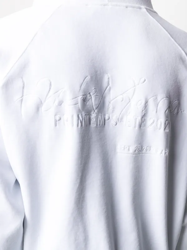 Haider Ackermann Embroidered Back Logo Hoodie | White | FARFETCH JO