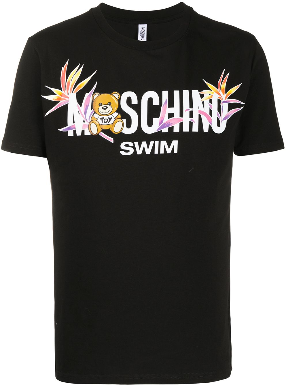 Moschino Swim Logo T-shirt In Black