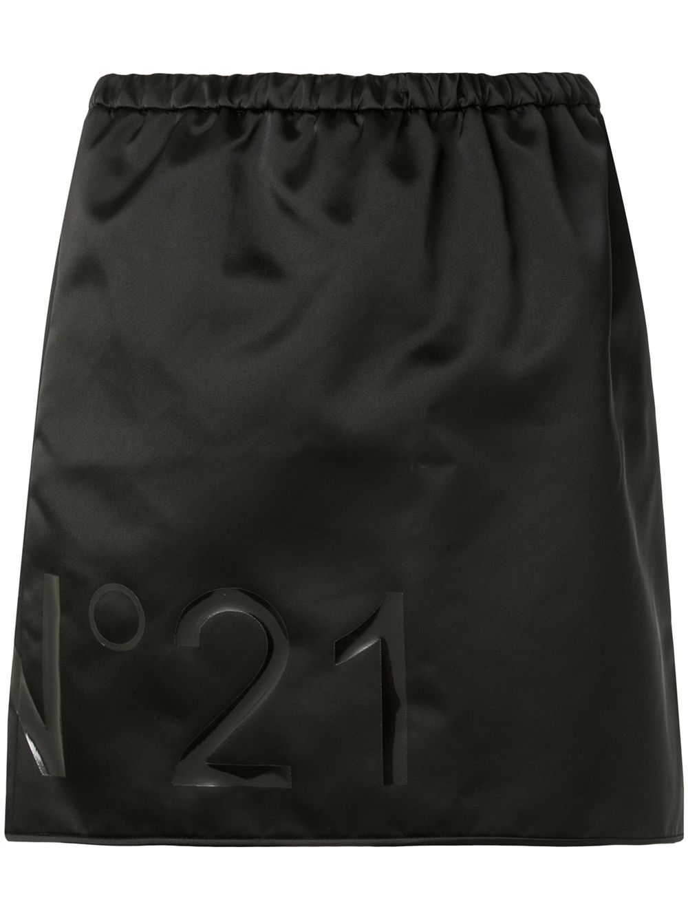 Shop N°21 Laminated Logo Mini Skirt In Black