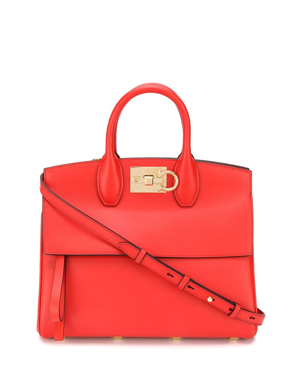 Ferragamo Gancini Double Handle Tote In 081 Arid Coral