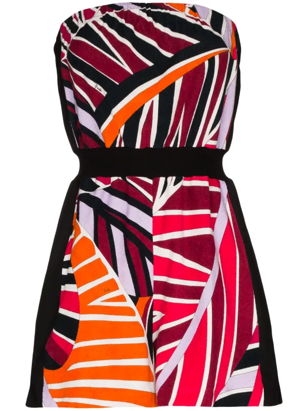 red bandeau playsuit