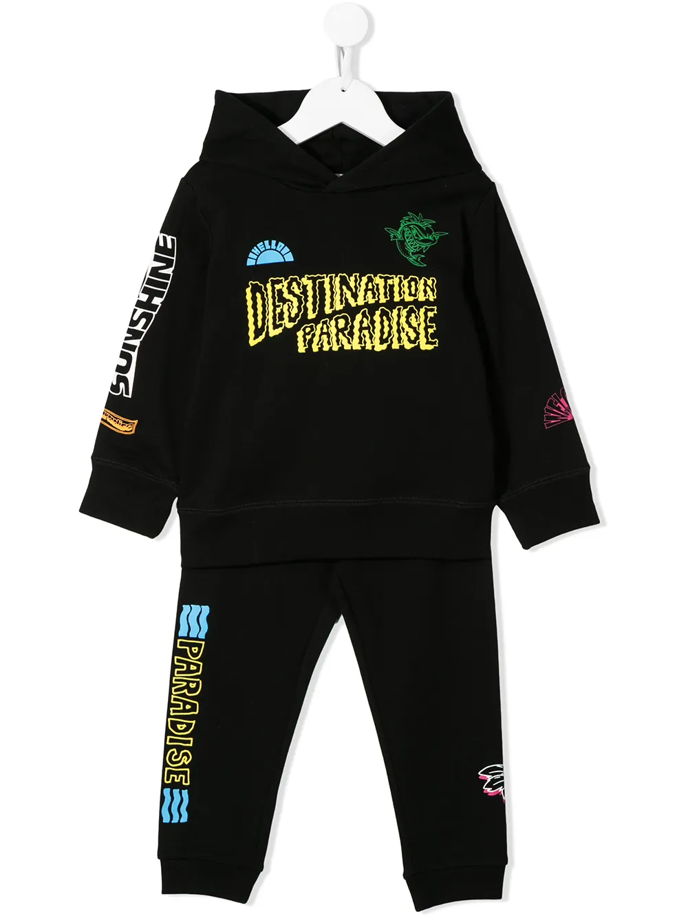 Stella Mccartney Kids' Destination Paradise Tracksuit Set In Black