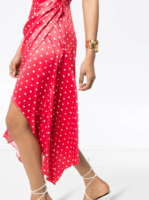 red polka dot slip dress