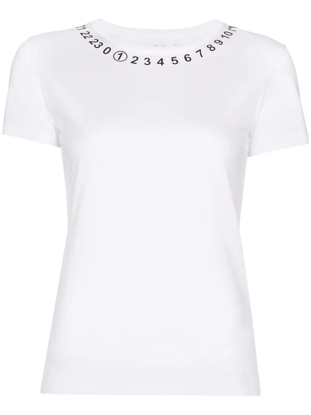 MAISON MARGIELA NUMBERS PRINT NECKLINE T-SHIRT