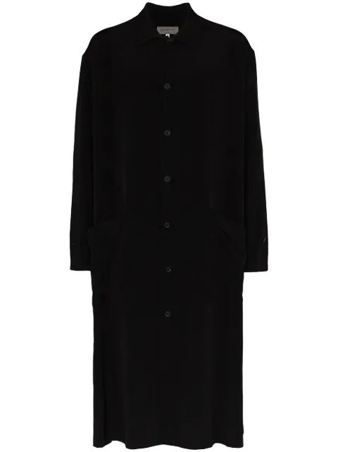 Yohji Yamamoto Casaco longo com abotoamento simples