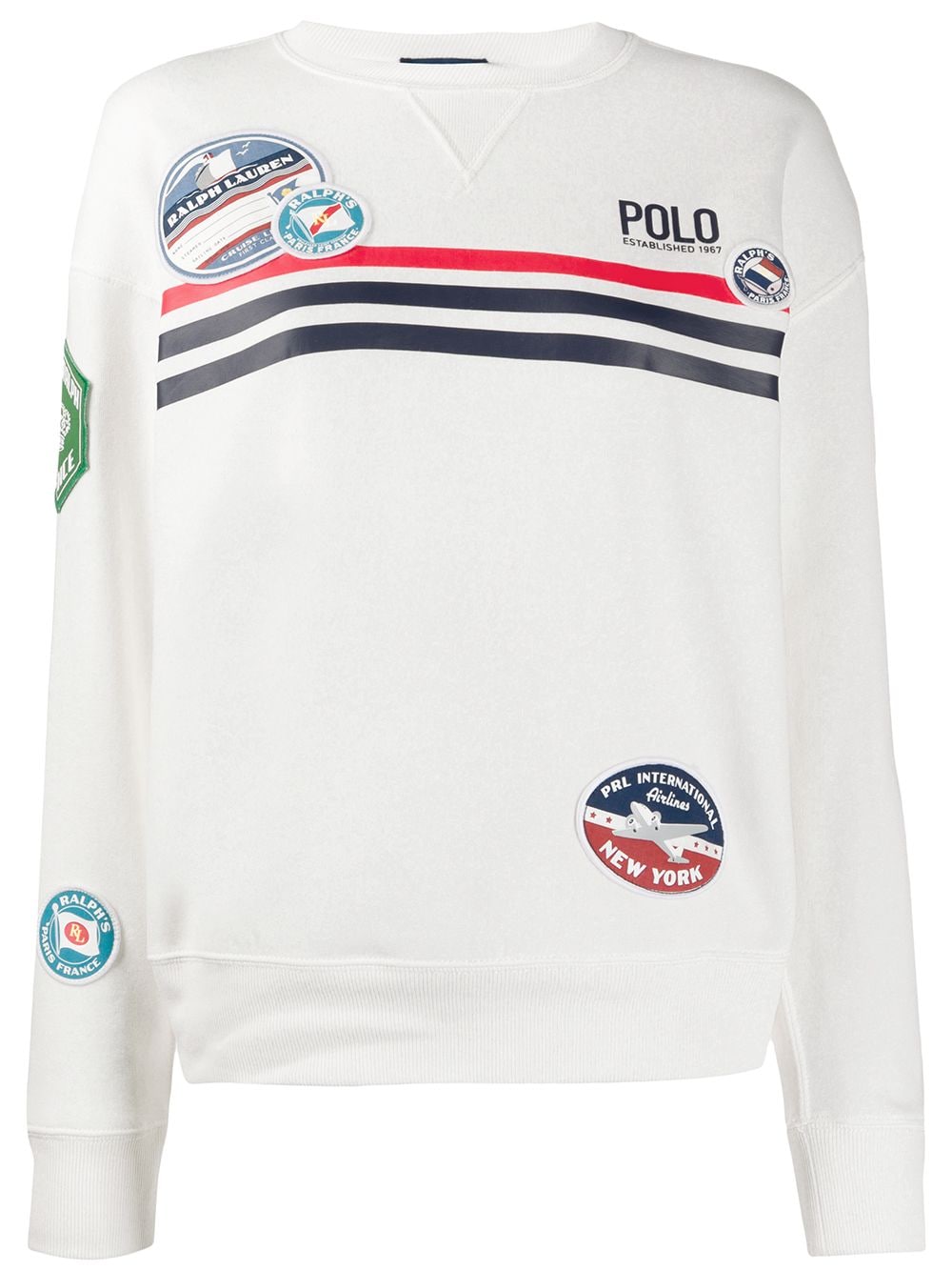 Polo Ralph Lauren Patch Embroidered Sweatshirt In White