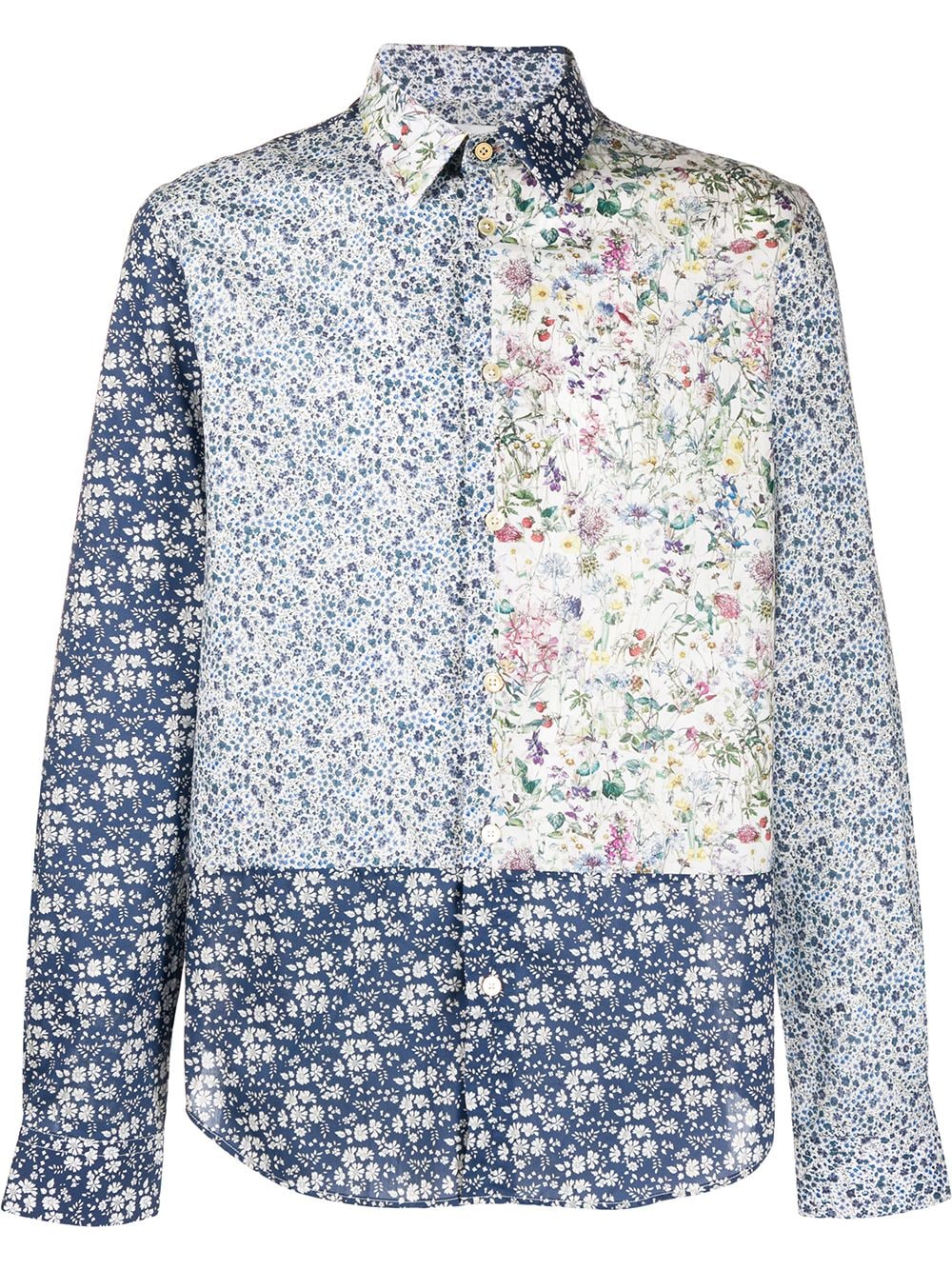 Paul Smith Contrast Floral Shirt In White