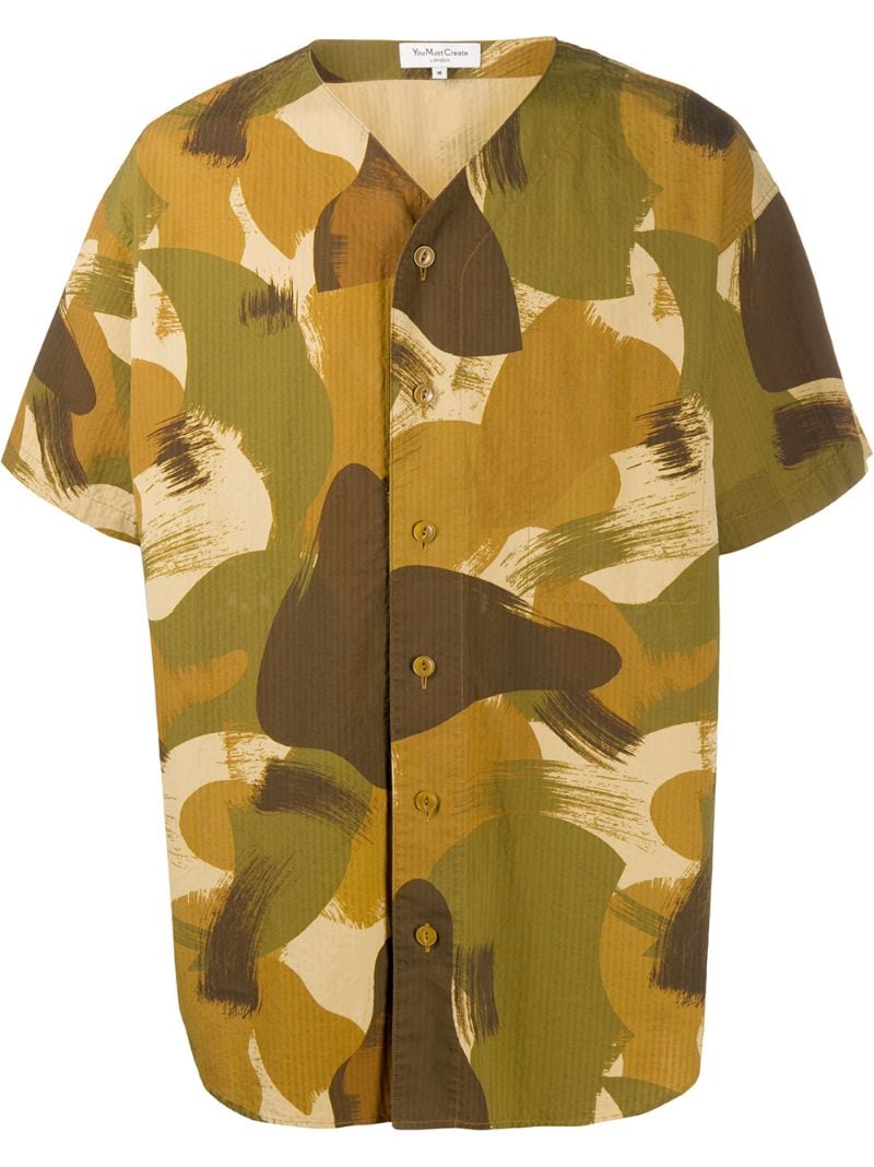 Ymc You Must Create Camouflage Print Shirt In Brown