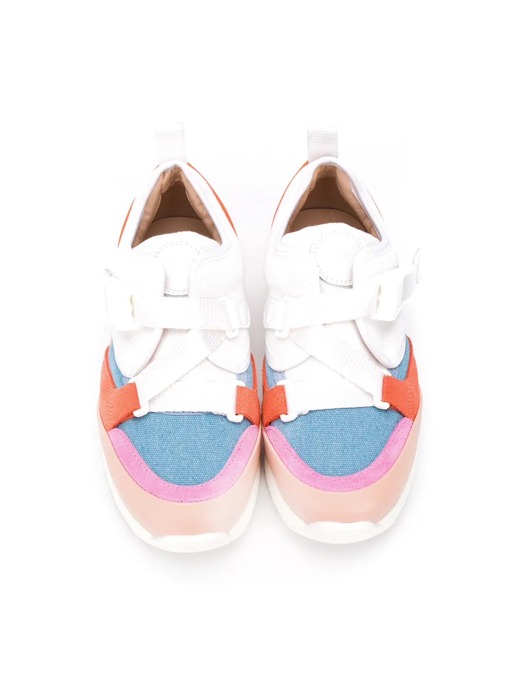  Chloé Kids Zapatillas Con Panel En Contraste Y Tiras Cruzadas - Blanco 