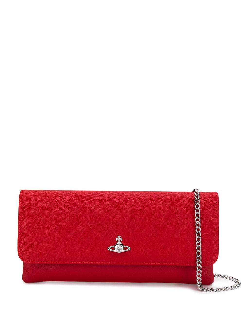 Vivienne Westwood Logo Plaque Clutch Bag In Red