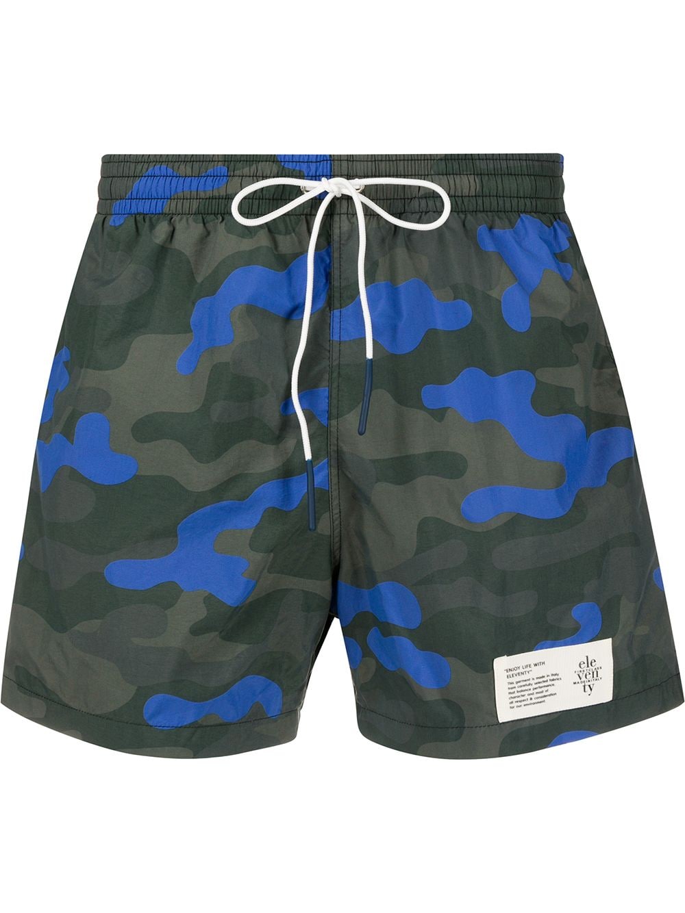 Eleventy Camouflage Print Swim Shorts In Blue