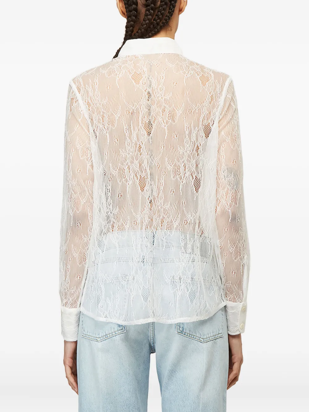 OUR LEGACY Blouse met bloemenkant Wit