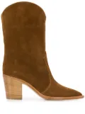 Gianvito Rossi wooden heel cowboy boots - Brown