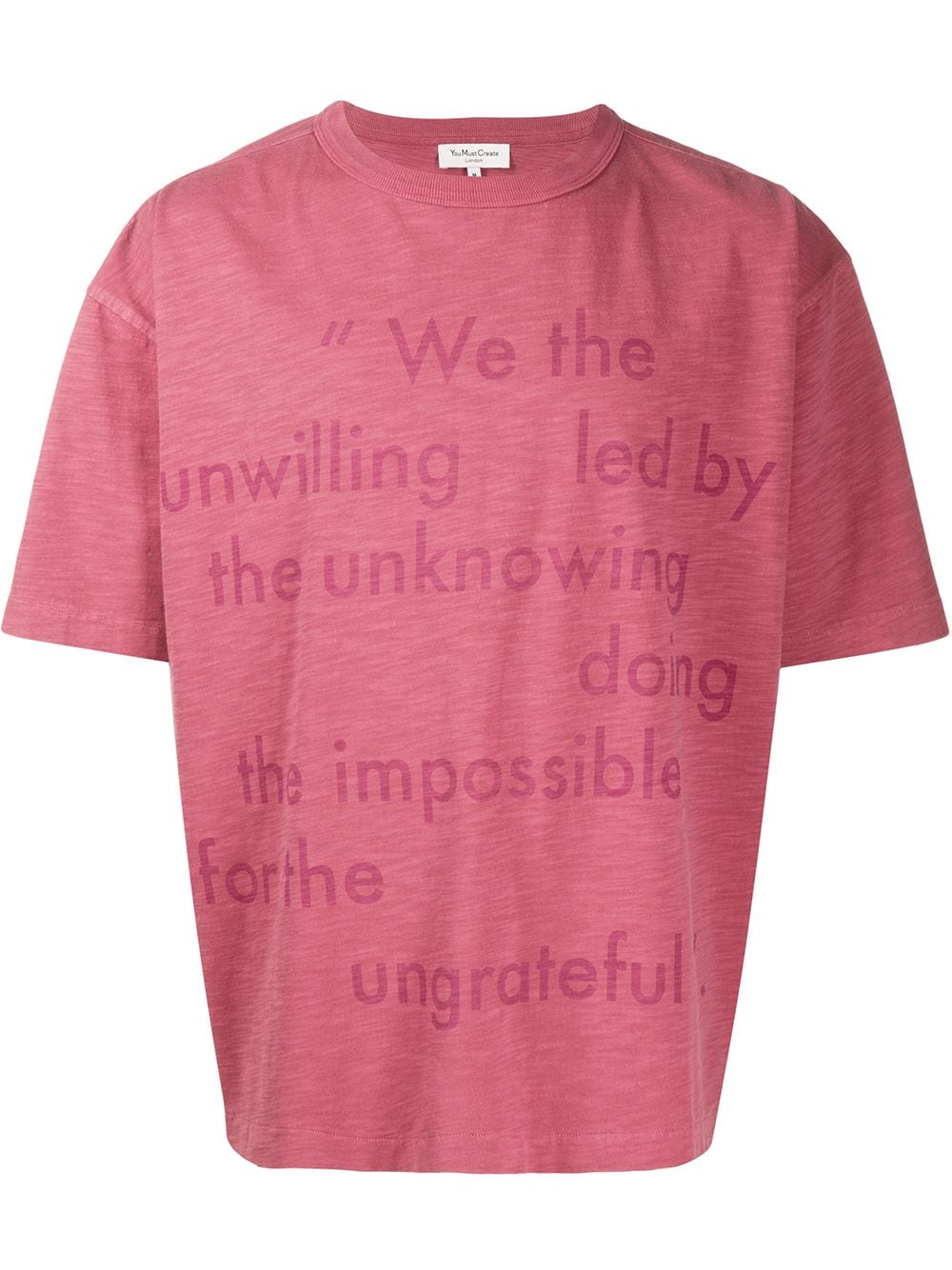 Ymc You Must Create Quote Print T-shirt In Pink