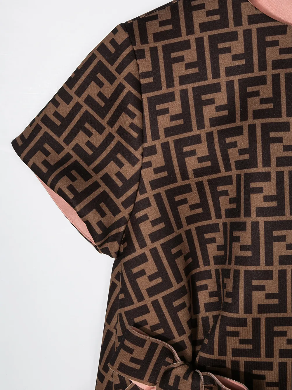 Fendi Kids Jurk met FF patroon Bruin