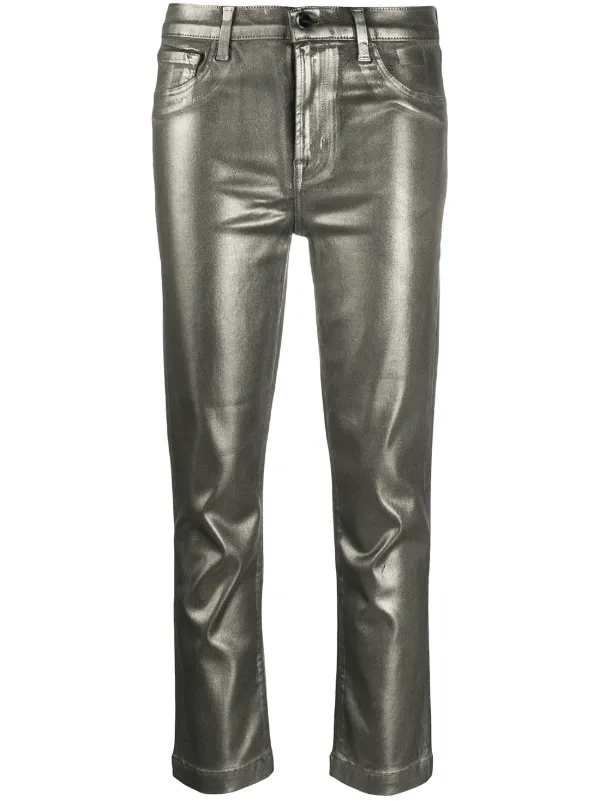 metallic jeans silver