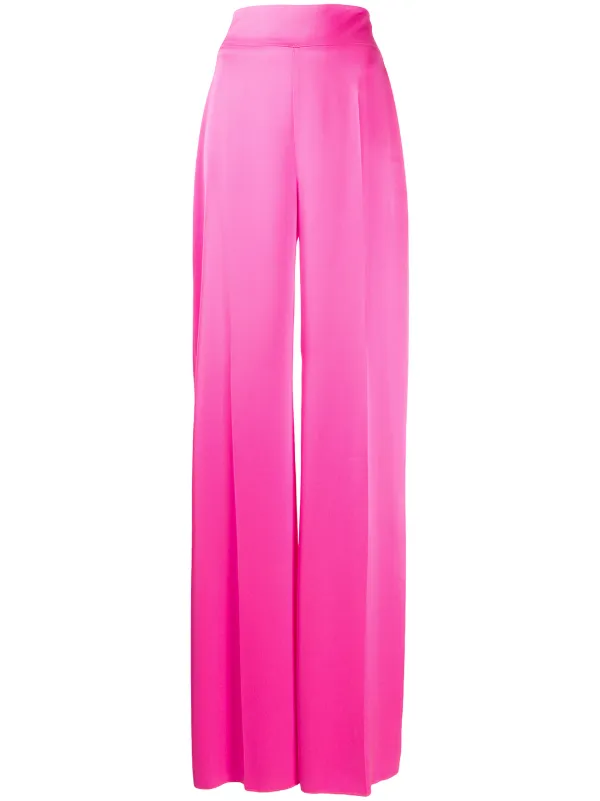 pink high waisted wide leg trousers