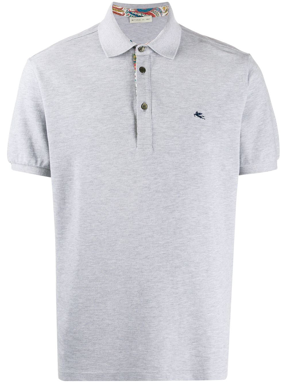 Etro Logo刺绣polo衫 In Grey