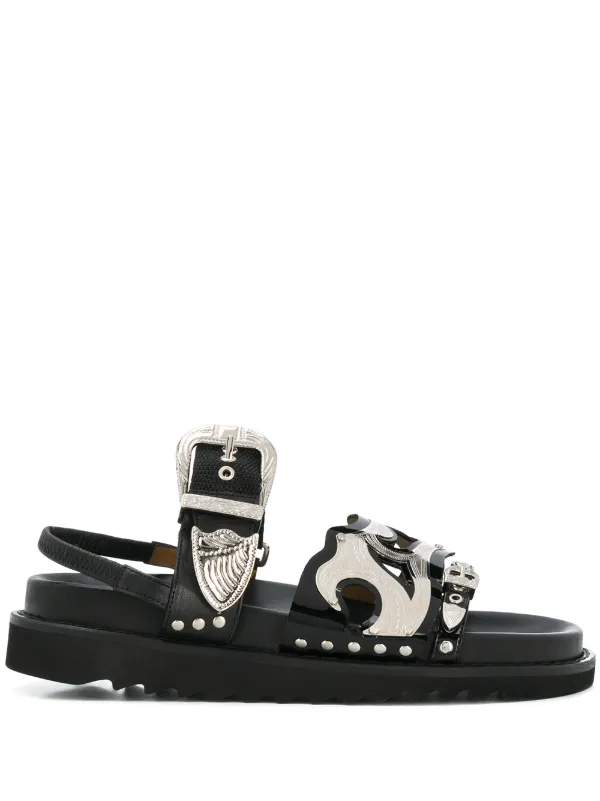 【TOGA PULLA】Leather Sandal Toga Pulla stud-embellished Leather Sandals | Black | FARFETCH